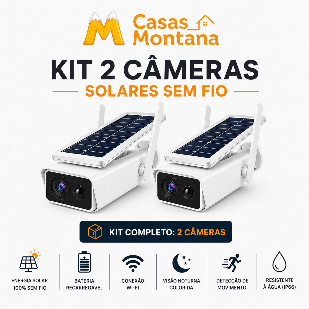 Câmera de Segurança Externa IP Wifi HD com Energia solar