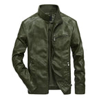 Jaqueta Masculina De Inverno Motoqueiro Gola Em Pé - Promoção de Inverno 2025