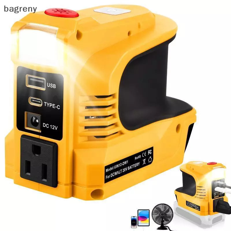 Inversor de Energia 200W para Eletrodomésticos – USB, Tipo-C e Luz LED